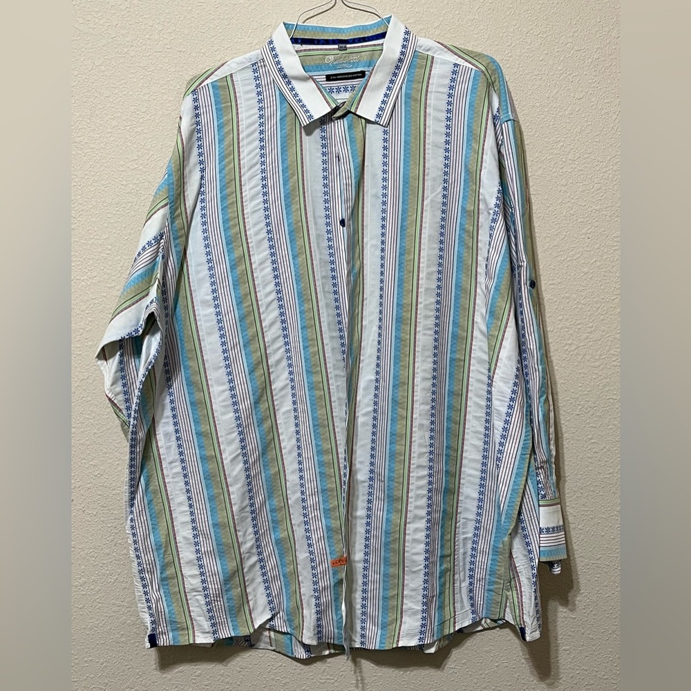 Visconti Big Tall 3XLB Button-Down Long Sleeve Shirt. 100% Cotton, Pre-owned